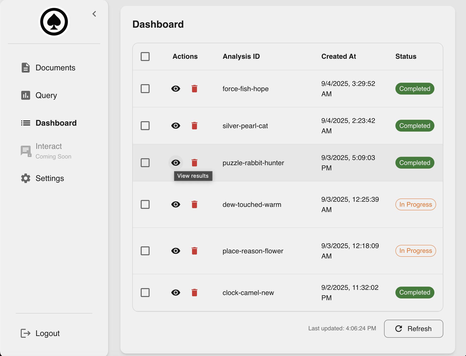 ExSpade Analysis Dashboard